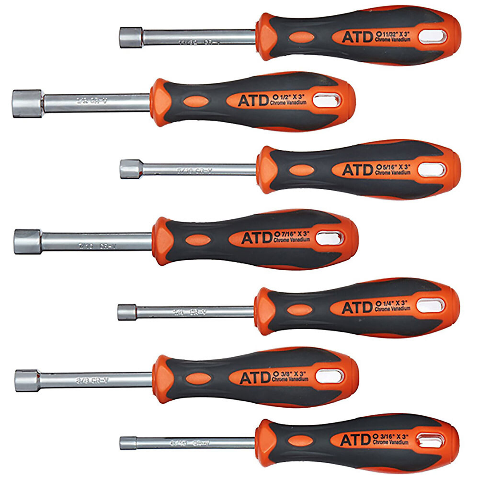 ATD Nut Driver Set 3/16"- 1/2" 7Pc Sae, Model# 10559
